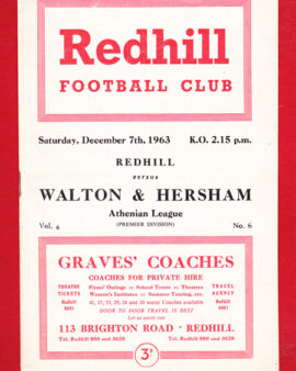Redhill v Walton Hersham 1963