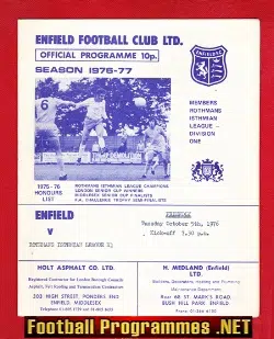 Enfield v Rothmans Isthmian League X1 1976 - Friendly Match