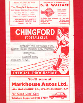 Chingford Town v Baldock Town 1962 – London League