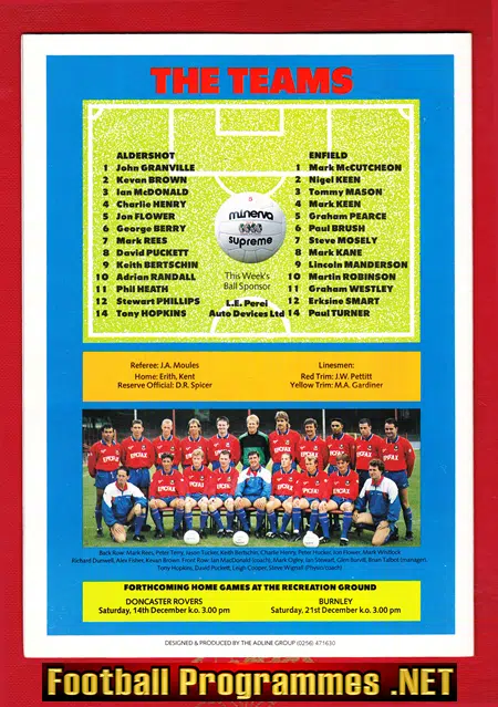 Aldershot v Enfield 1991 - FA Cup - BUST