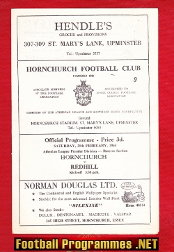 Hornchurch v Redhill 1964