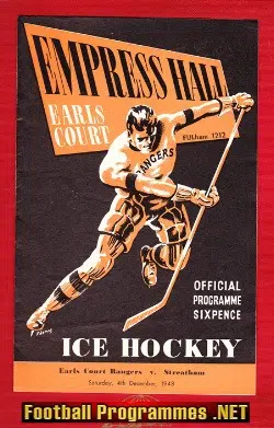 Earls Court Rangers Ice Hockey v Streatham 1948