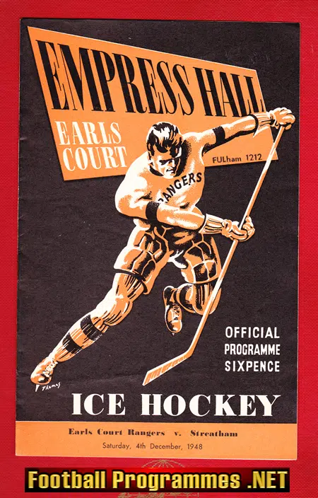 Earls Court Rangers Ice Hockey v Streatham 1948