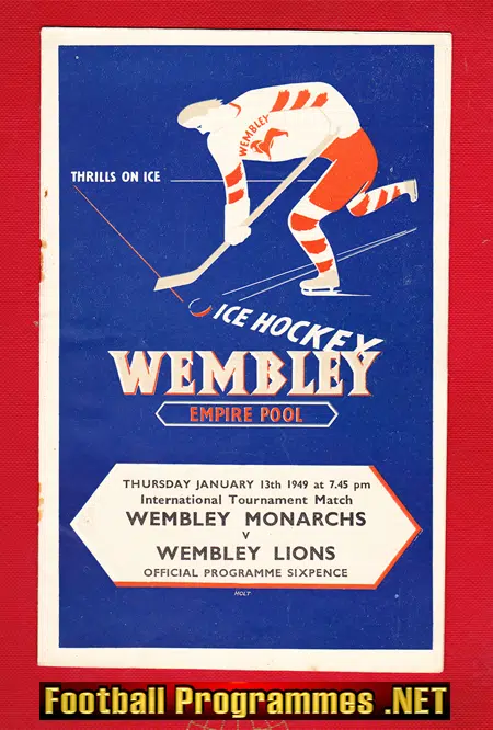 Wembley Monarchs Ice Hockey v Wembley Lions 1949