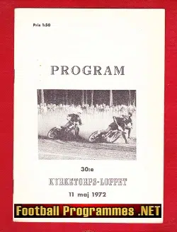 Sweden Speedway Programme 1972 - Kyrketorpe Loppet Program