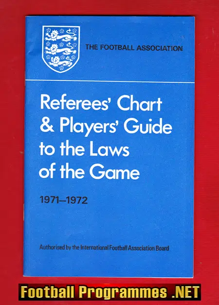 Referee Football Rules Laws Chart Book - 1971 - 1972