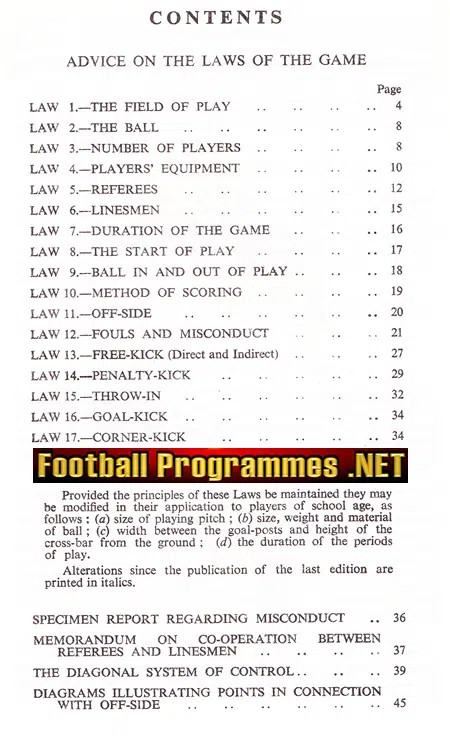 Referee Football Rules Laws Chart Book - 1971 - 1972
