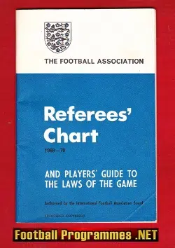 Referee Football Rules Laws Chart Book - 1969 - 1970