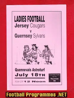 Jersey Cougars Ladies v Guernsey Sylvans 1992 - Womens Football