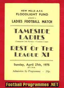 Tameside Ladies v Rest Of The League 1975 - New Mills AFC Womens Football