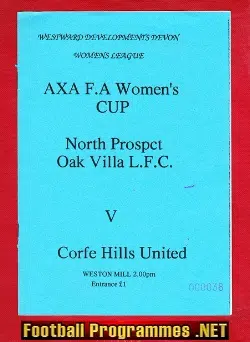 North Prospect Oak Villa Ladies v Corfe Hills United 1990s Womens Football