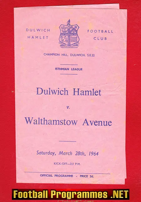 Dulwich Hamlet v Walthamstow Avenue 1964