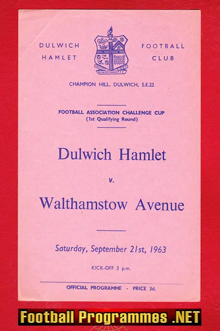 Dulwich Hamlet v Walthamstow Avenue 1963