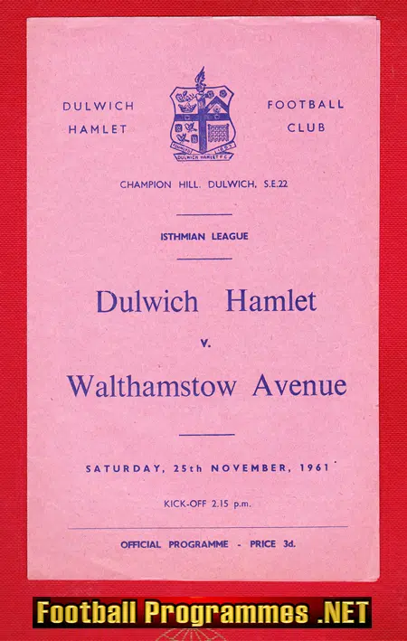 Dulwich Hamlet v Walthamstow Avenue 1961