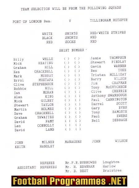 Port Of London v Tillingham Hotspur 1997 - Cup final at Aveley