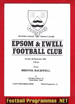 Epsom Ewell Ladies v Bristol Backwell 1992 - Womens Football