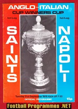 Southampton v Napoli 1976 – Anglo Italian Cup 1st Leg