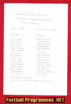 Rhyl Ladies v Leek Town 1994 - Womens Football
