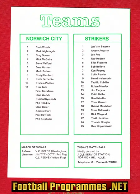 Norwich City v Fort Lauderdale Strikers 1981 - USA Soccer Team