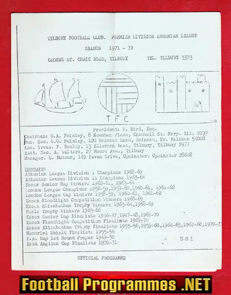 Tilbury v Enfield 1971 - St Chads Road