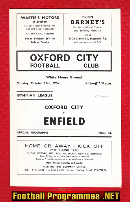 Oxford City v Enfield 1966