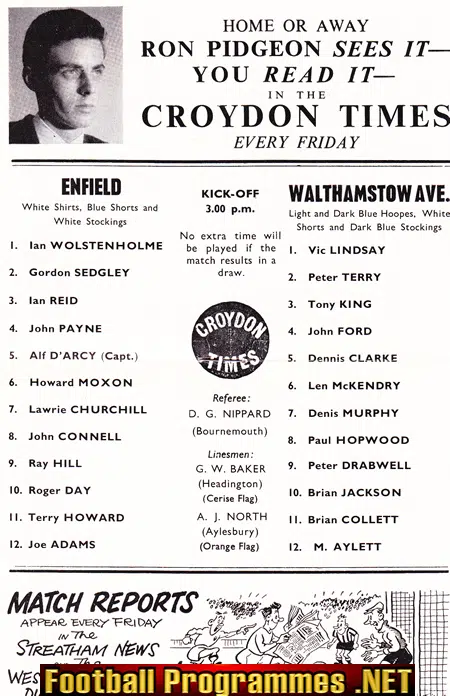 Enfield v Walthamstow Avenue 1967 - Semi Final at Crystal Palace