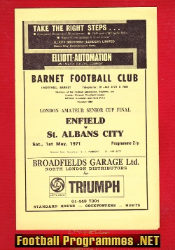 Enfield v St Albans City 1971 – Senior Cup Final at Barnet