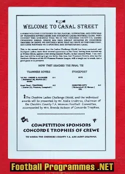 Stockport Ladies v Tranmere Rovers 1996 - Womens Football