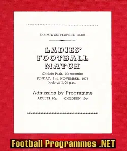 Morecambe Shrimpettes Ladies v Moor Hospital Social Club 1975 - Womens