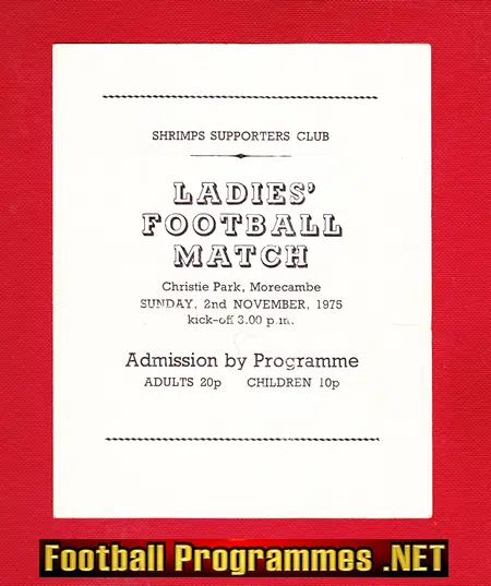 Morecambe Shrimpettes Ladies v Moor Hospital Social Club 1975 - Womens