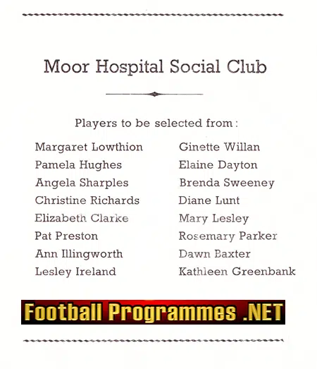 Morecambe Shrimpettes Ladies v Moor Hospital Social Club 1975 - Womens