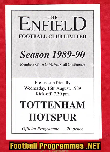 Enfield v Tottenham 1989 – Friendly Match