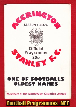 Accrington Stanley v Bootle 1983 – plus prize draw ticket