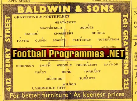 Gravesend Northfleet v Cambridge City 1960