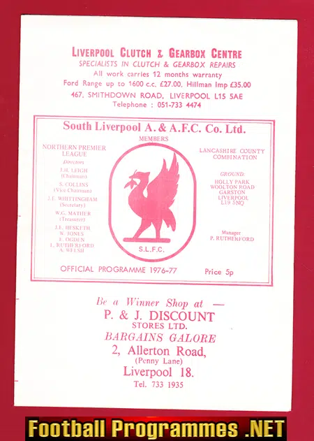 South Liverpool v IFK Lulea 1977 – Sweden Football Team