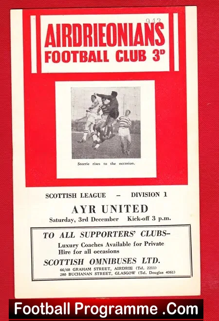 Airdrieonians Airdrie v Ayr United 1963 ?
