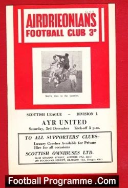 Airdrieonians Airdrie v Ayr United 1963 ?