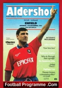 Aldershot v Enfield 1991 - FA Cup - BUST - football programme