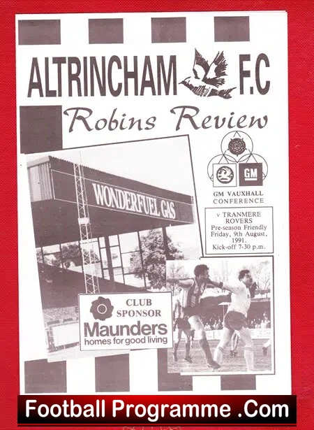 Altrincham v Tranmere Rovers 1991 – Pre Season Friendly