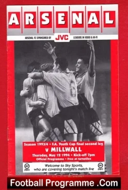 Arsenal v Millwall 1994 – Youth Cup Final 2nd Leg