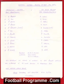 Ashtonians United v St Lukes College 1970s
