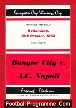 Bangor City v AC Napoli 1962 – ECWC 1st Round Replay