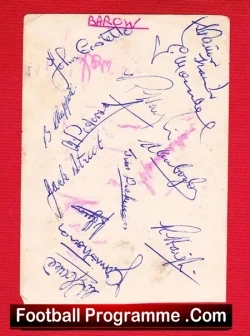 Barrow Football Team Squad Signed Picture 1950s