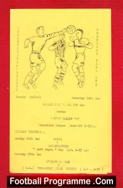 Bexleyheath Welling v Leyton Orient 1960 - Reserves Match - football programme