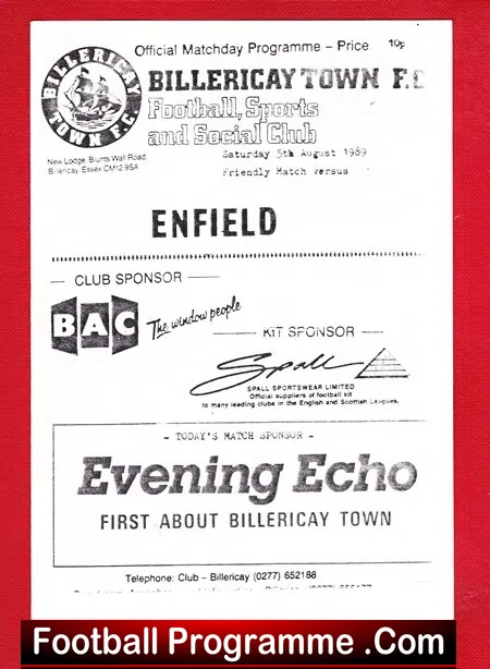 Billericay Town v Enfield 1989