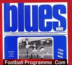 Birmingham City v Norwich City 1973