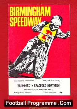 Birmingham Speedway v Bradford Northern 1973