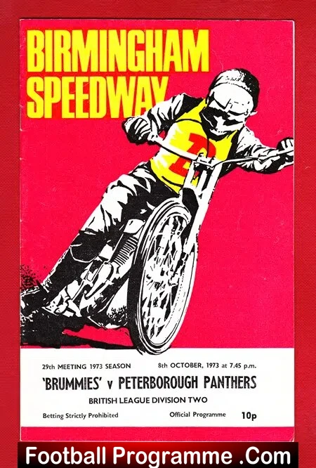Birmingham Speedway v Peterborough 1973
