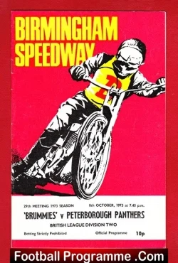 Birmingham Speedway v Peterborough 1973