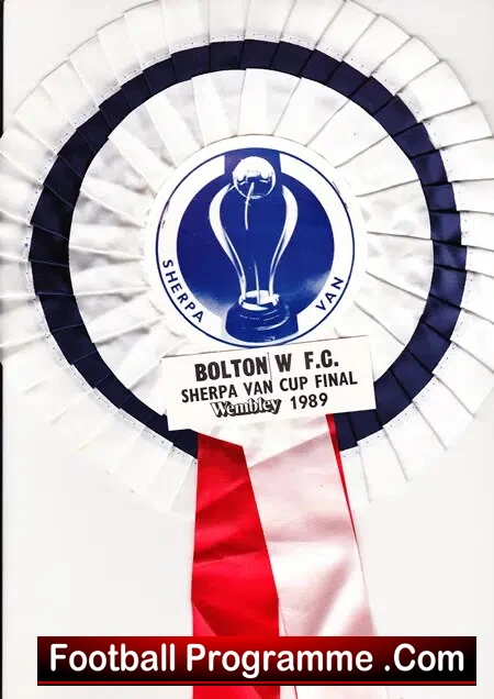 Bolton Wanderers Cup Final Large Football Rosette 1989